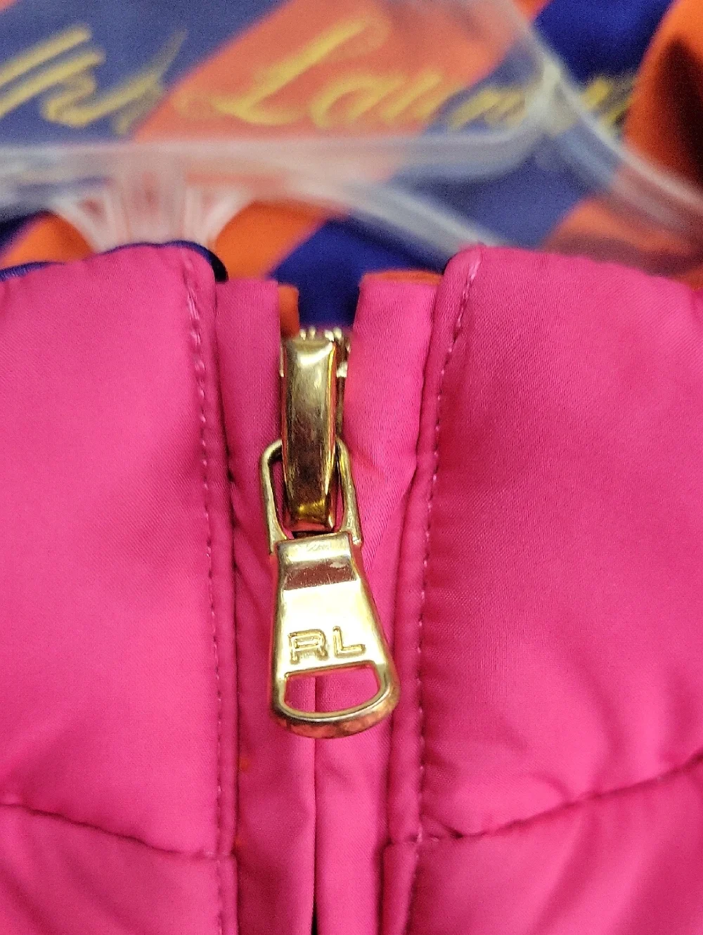 Ralph Lauren Reversible Vest Pink/Orange Youth Sz. L(10-12) Mock Collar Full Zip